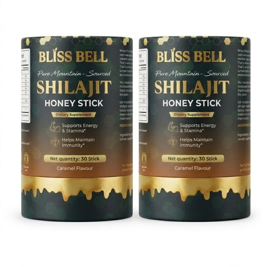 Himalayan Shilajit Honey Sticks — Caramel Flavor | Pure Resin, 75%+ Fulvic Acid, Lab-Tested